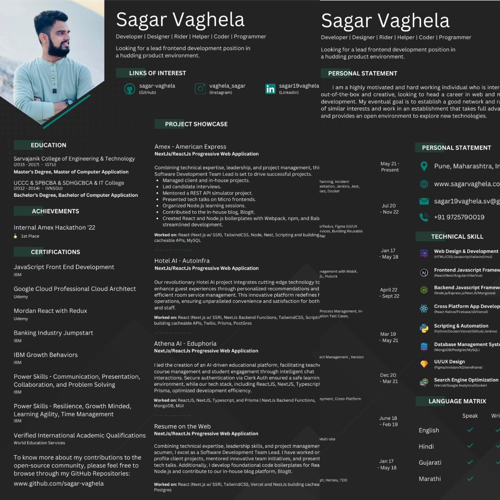 Sagar Vaghela's Resume on Print